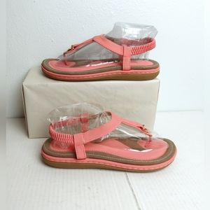 Comfy Sandal T-Strap  Size 8.5 Pink Blush Casual